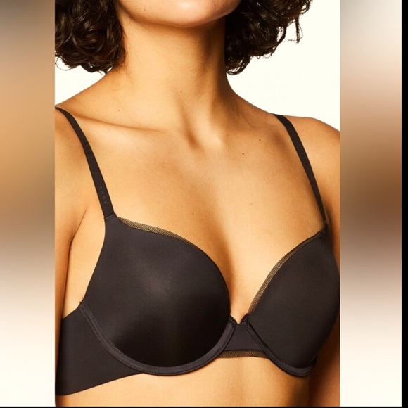DKNY Litewear Custom Lift padded T-shirt Bra Sz 38C Black - Picture 14 of 14